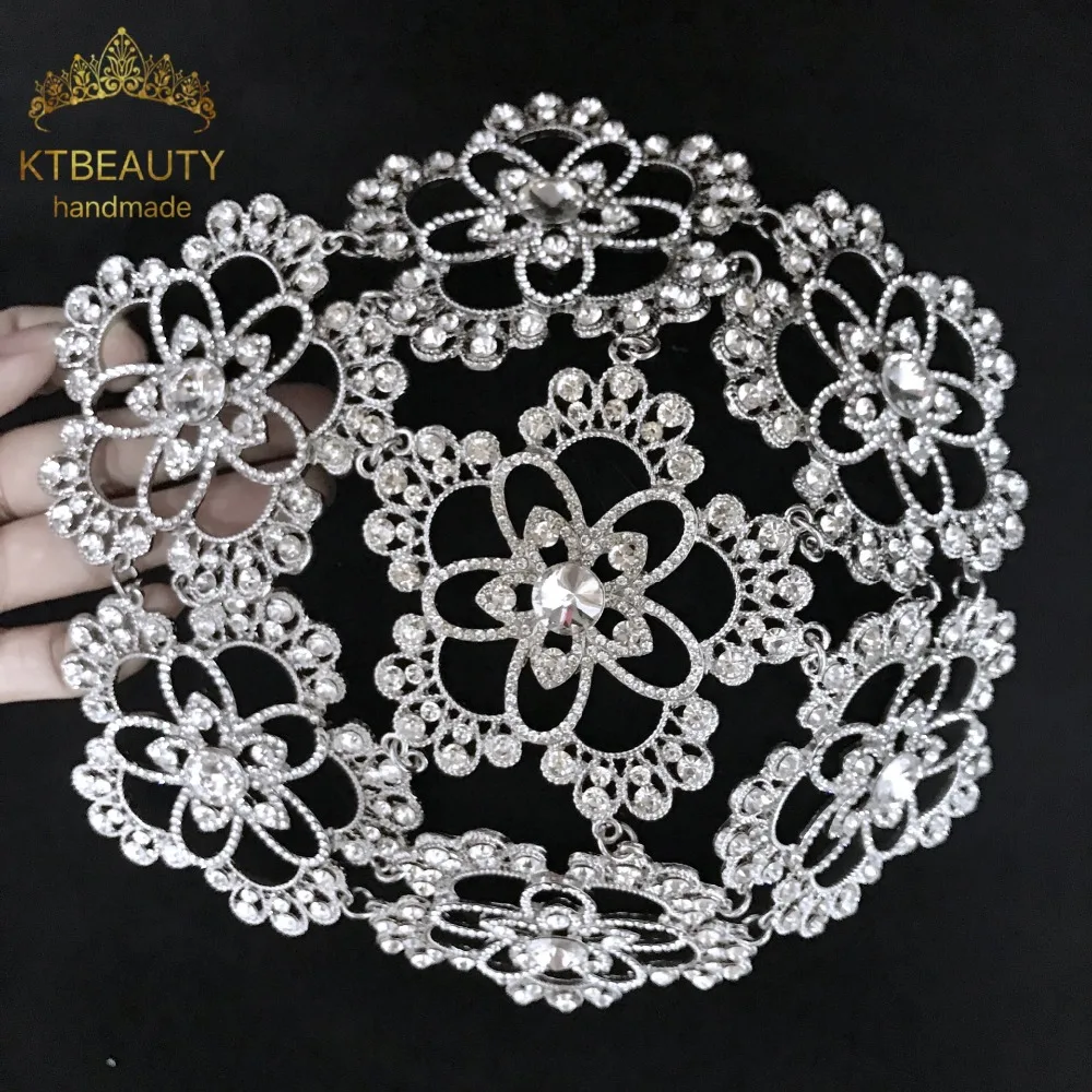 

Rhinestone Silver Custom Made Big Tiara Handmad Fashion Hairband Royal Bridal Wedding Dressing Crown Accessory Women Jewelry