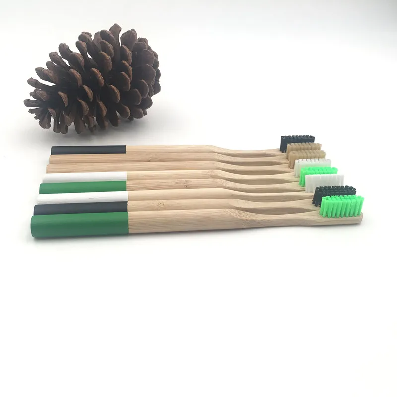 

7 Colors 1PC Bamboo Toothbrush Natural Bamboo rainbow Eco Friendly Soft Bristle Wooden Handle Tooth brush Travel Oral Care
