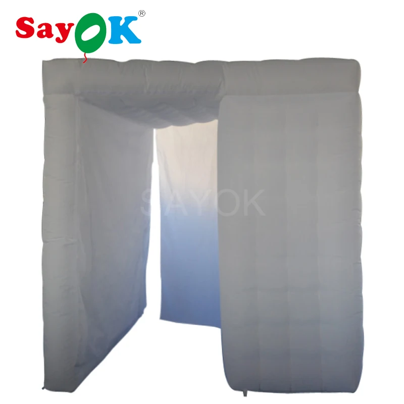 

Free Logo Printing Cambered Inflatable Photo Booth 2 Doors(7.9X7.9X7.9ft) with 17 Colors Changing Lights for Weddings Party