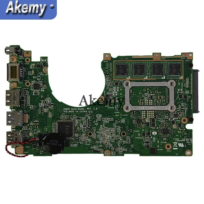 Akemy X202E محمول اللوحة الأم ل ASUS X202E X201E S200E X201EP اختبار اللوحة الأصلية 4G RAM I3-3217u وحدة المعالجة المركزية