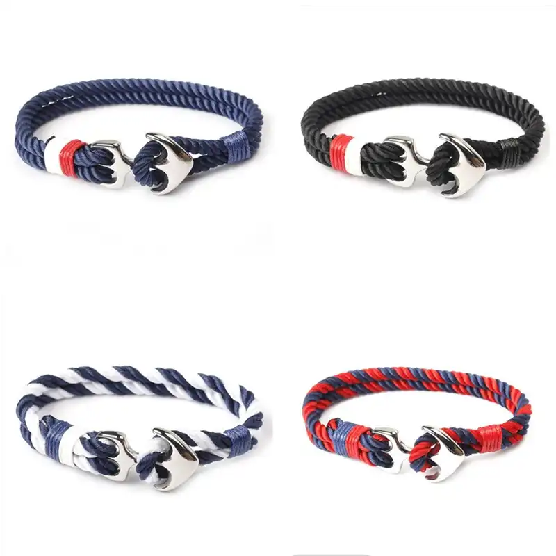 Ocaen Retro Anchor Bracelets Men Charm Nautical Survival Rope Men Charm Nautical Survival Rope