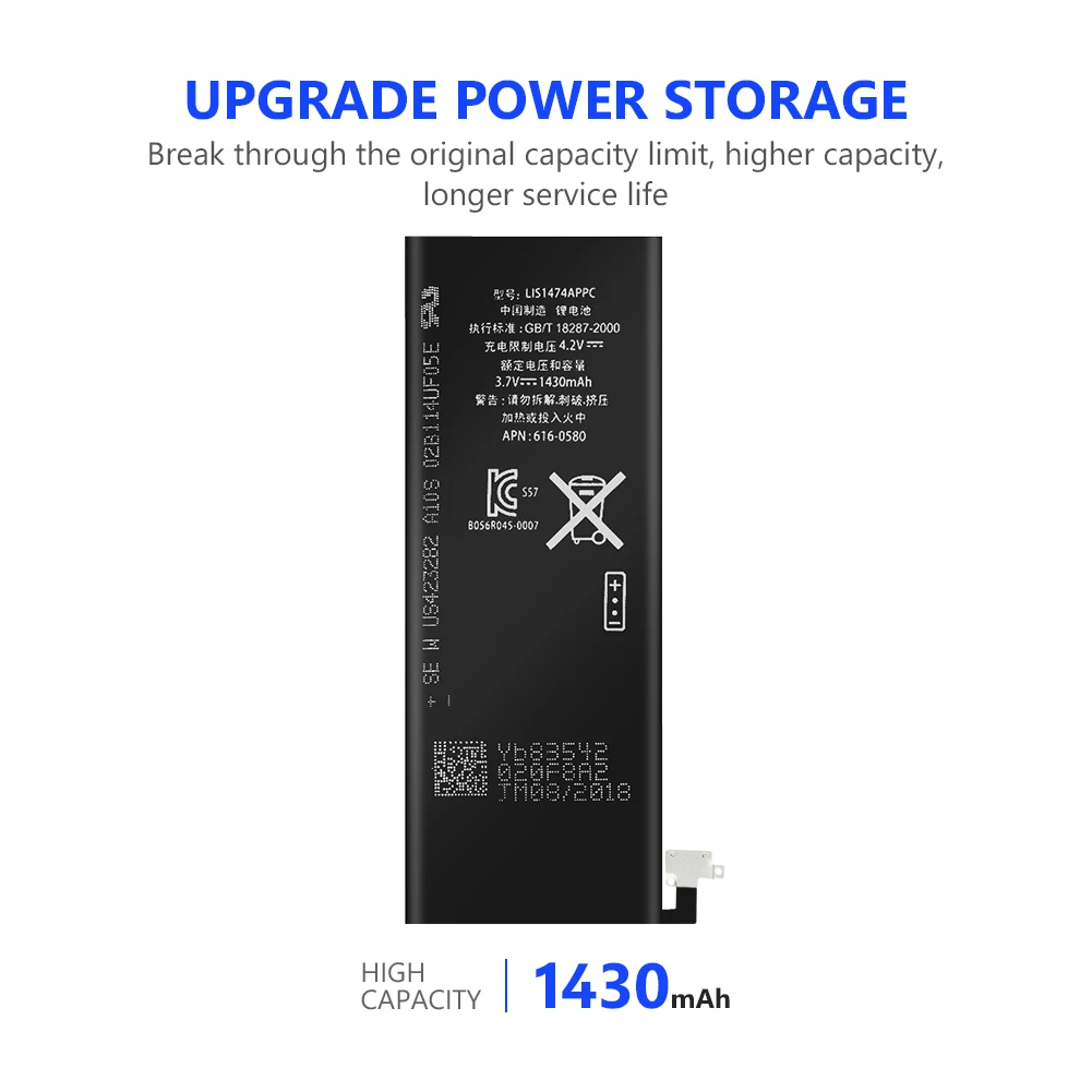 YCDC литий-полимерный аккумулятор высокого качества 3,7 V 1430mAh для зарядки телефона батареи iPhone 4S 4GS iPhone4S