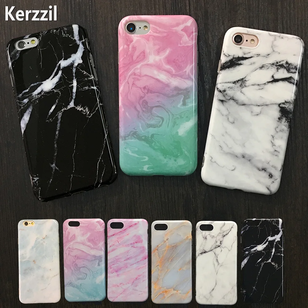 

Kerzzil Top Quality Granite Stone TPU Case For iPhone 7 6 6S Plus Soft Silicone Marble Cover Back Case For iPhone 6 7 6S Fundas