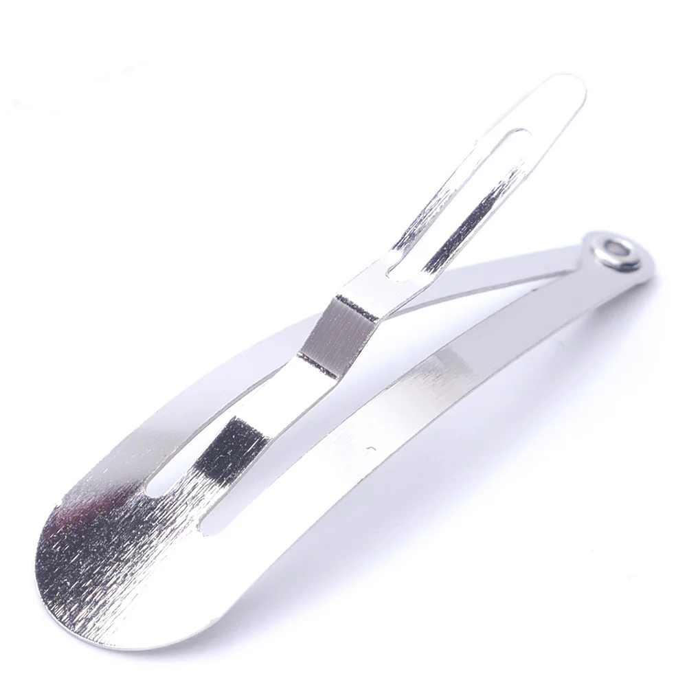 

10pcs 4cm Metal Kid Silver SNAP CLIPS DIY Bows Girl Hair Clip Claw Barrette Pin