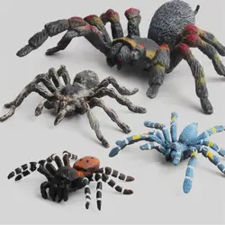 Дети паук игрушки Пластик животных Паук моделей обманывать игрушки праздник шутки визуальный страшно подарки 4 шт./компл. Цвета случайный