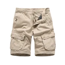 Мужские военные шорты Карго летние армейские зеленые хлопковые шорты мужские свободные мульти-карманные шорты Homme повседневные бермуды брюки