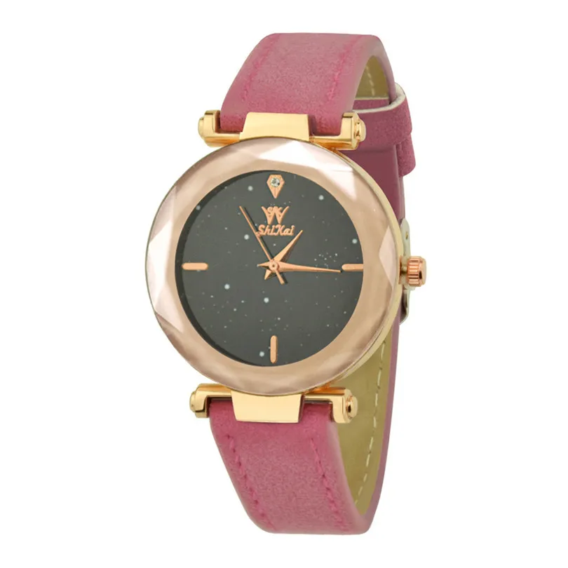 SHIKAI Ladies Leather Strap Creative Gift Quartz Watch ZYBSK-35 Lady Collection Female Watch With Date Bracelet #4a2  (4)