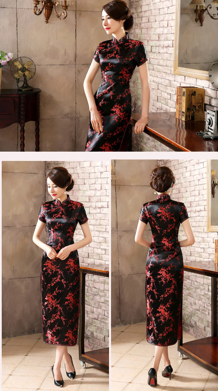 Vintage Chinese Traditional Dress Women Cheap and Big size Long Slim Cheongsam Qipao 6XL Red Bride Wedding Dress Formal Dress