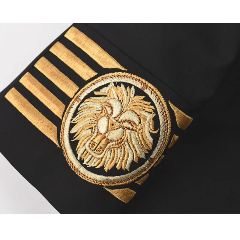 Men's Casual Suit Sleeve Embroidery Lion Head Shoulder Badge with Private Custom Valve Suit