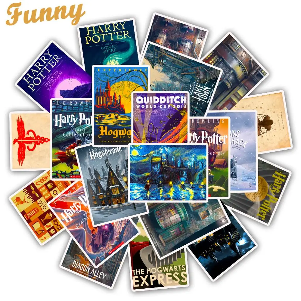 

25pcs Harry Potter Hogwarts Express Place Stickers for Skateboard Motorcycle Luggage Sticker Fashion Decals DIY Stickers