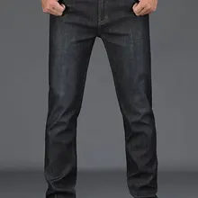 Весенние зимние брендовые флисовые джинсы карго, мужские хлопковые брюки, Бизнес Джинсы, 30-42 полная длина, брендовая мужская одежда синего цвета