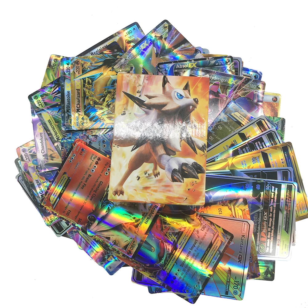 Tomy Pokemon 100PCS GX EX Cover Flash Card 3D Version SWORD SHIELD SUN&MOON Card Collectible Gift Children Toy Tomy Pokemon 100PCS GX EX Cover Flash Card 3D Version SWORD SHIELD SUN&MOON Card Collectible Gift Children Toy