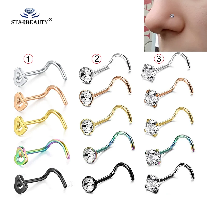 Nose Piercing Nostril Body Jewelry Piercing Nariz Body Jewelry 2pcs
