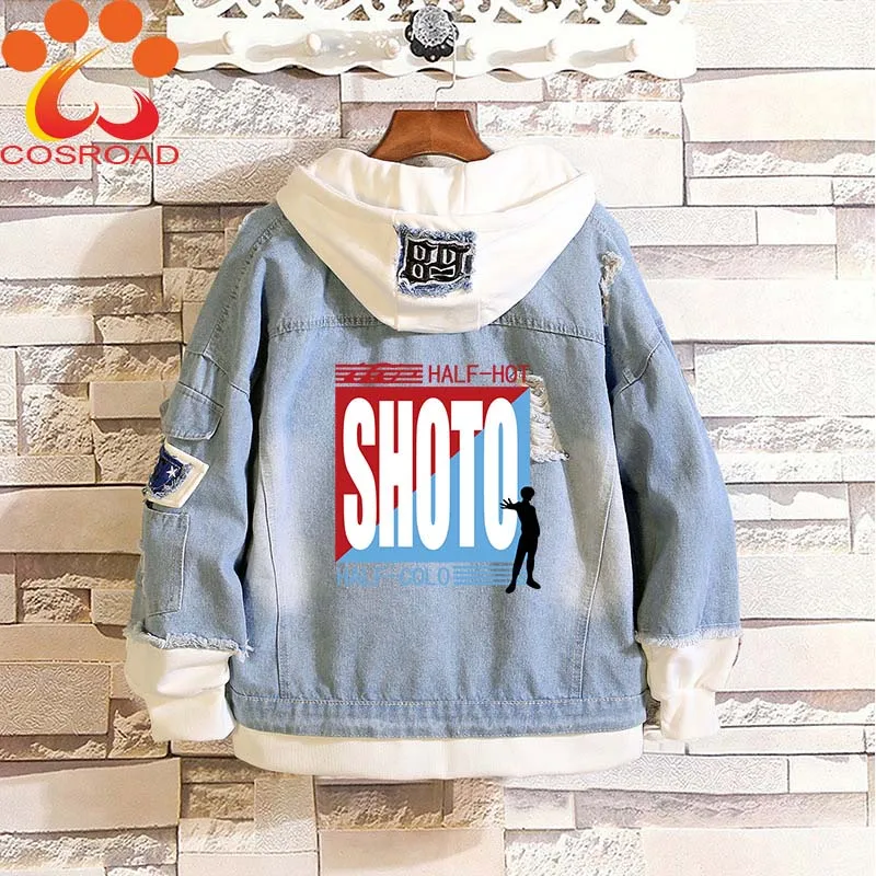 Cosroad Boku No My Hero Academia Todoroki Shoto Denim Jacket Coat Costumes Men Women Cosplay Hoodies