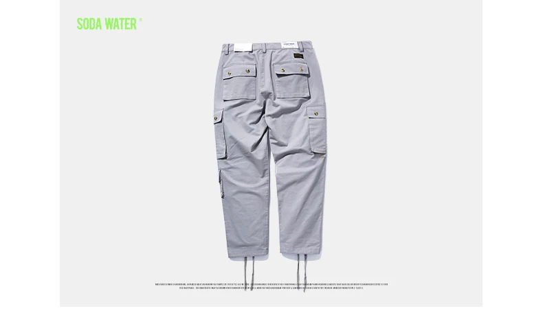 Газированной воды бренд брюки-карго Для мужчин хип-хоп Повседневное карман брюки Мода уличной хип-хоп бегунов Брюки 8864 Вт