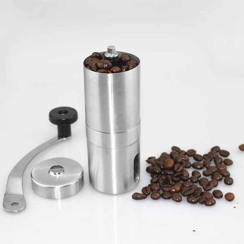 Mini Manual Coffee Grinder Stainless Steel Adjustable Coffee Mill with Storage Rubber Loop Easy Cleaning