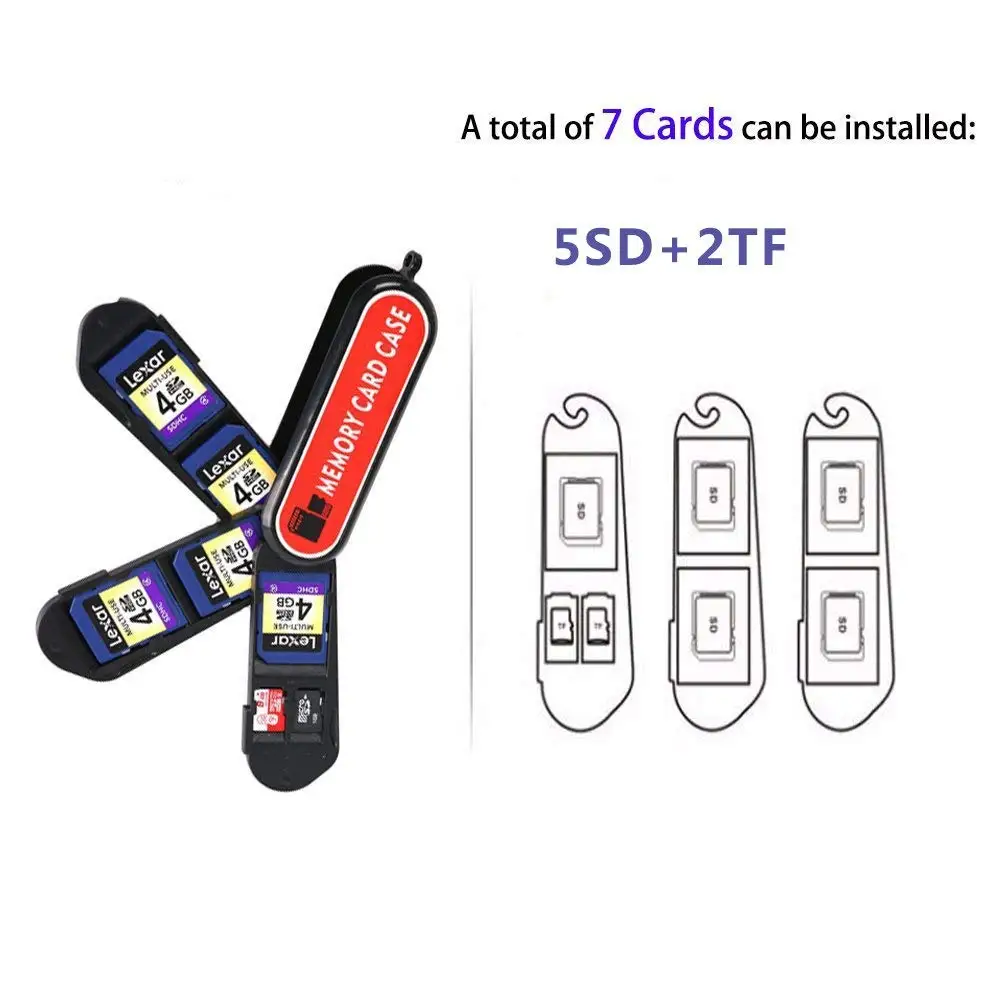 LXH 7 слотов/12 слотов чехол для карты памяти с SD/Micro SD/TF/Mini SIM/Micro SIM/Nano SIM карта памяти водонепроницаемый ящик для хранения - Цвет: 7Solts