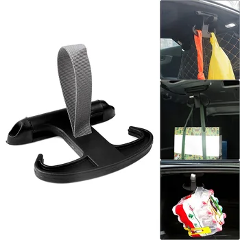 

New Arrival Car Horn Hook Black Car Cargo Trunk Bag Hook Holder Hanger For All Car Models High Quality (Color: Black)