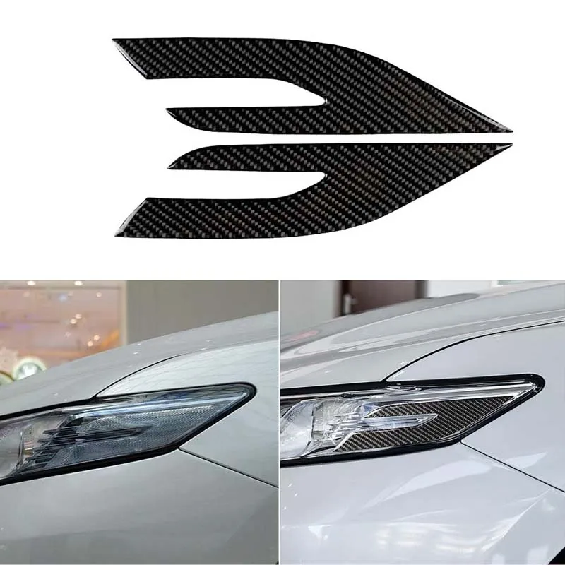 

Car Carbon Fiber Headlight Sticker Eyelid Trim Fit for Toyota Camry 2018