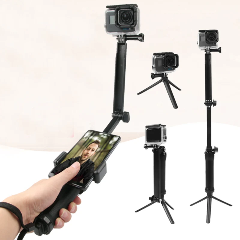 3 Way Grip Waterproof Monopod Selfie Stick For Gopro Hero 7 6 5 4 3