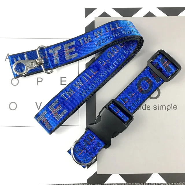 Pet Traction Rope Tide Brand Nylon Traction Belt Dog Chain Teddy Dog Collar Plus Traction Rope Collar Dog Harness Supplies