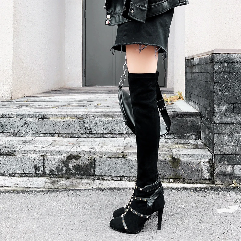 

Karinluna brand new whoelsale runway show women shoes woman boots over the knee boots thin high heel sexy rviets party boots