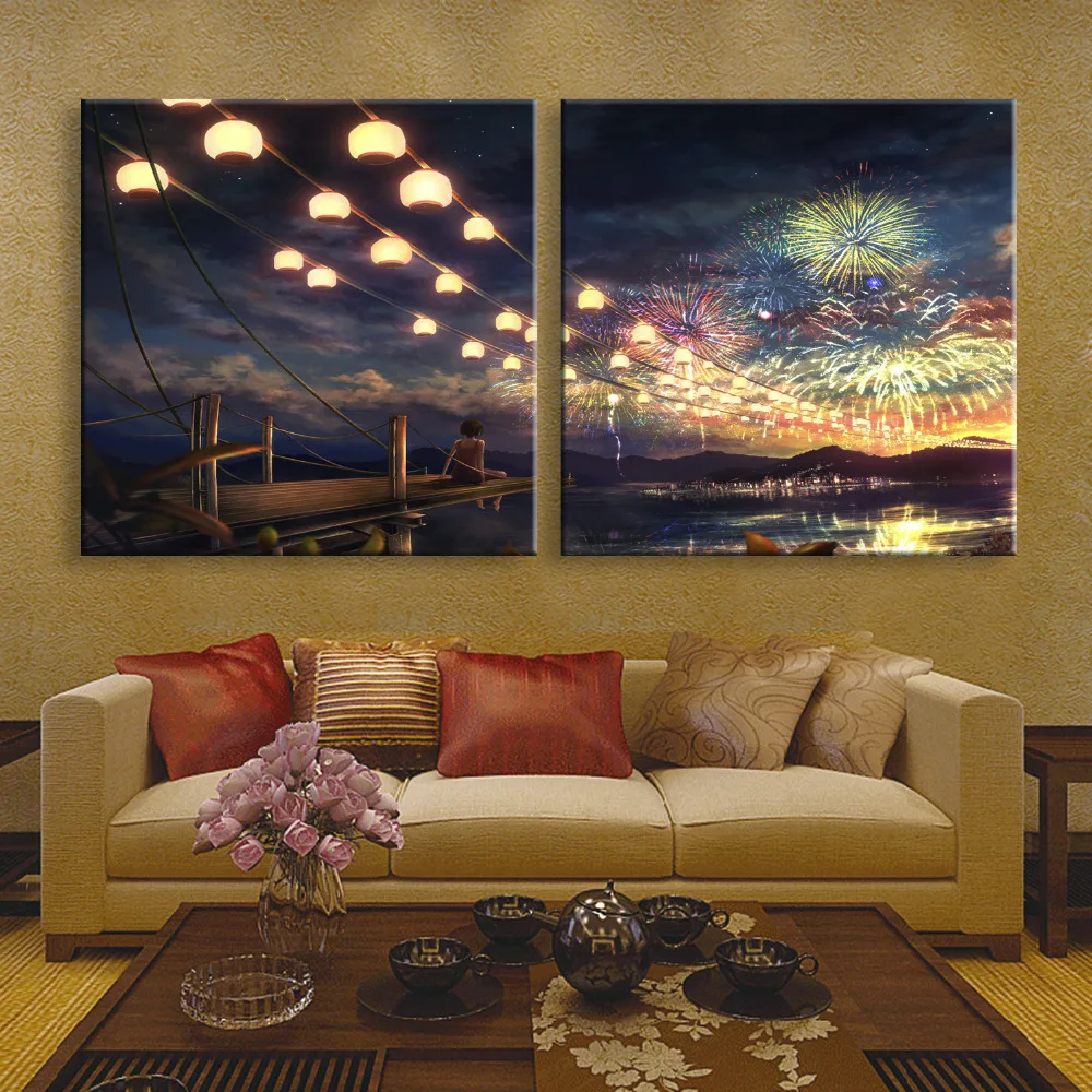

Free Shipping Stretched Canvas Prints Smoke LED Flashing Optical Fiber Print LED Wall Art LED Decorations