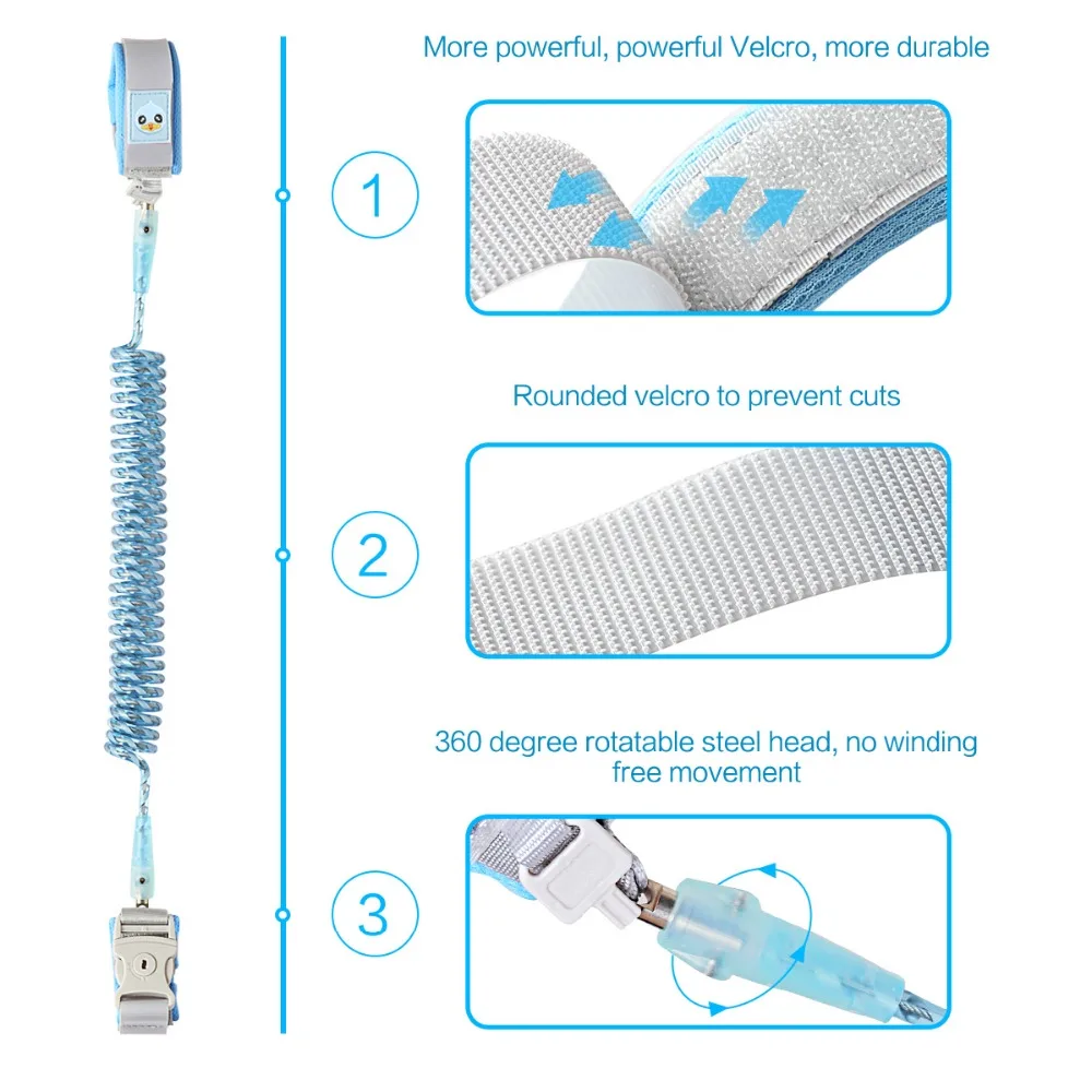 Детская безопасная прогулочная привязь, регулируемая Тяговая веревка, напоминание, браслет для малышей, ремень для помощи при ходьбе