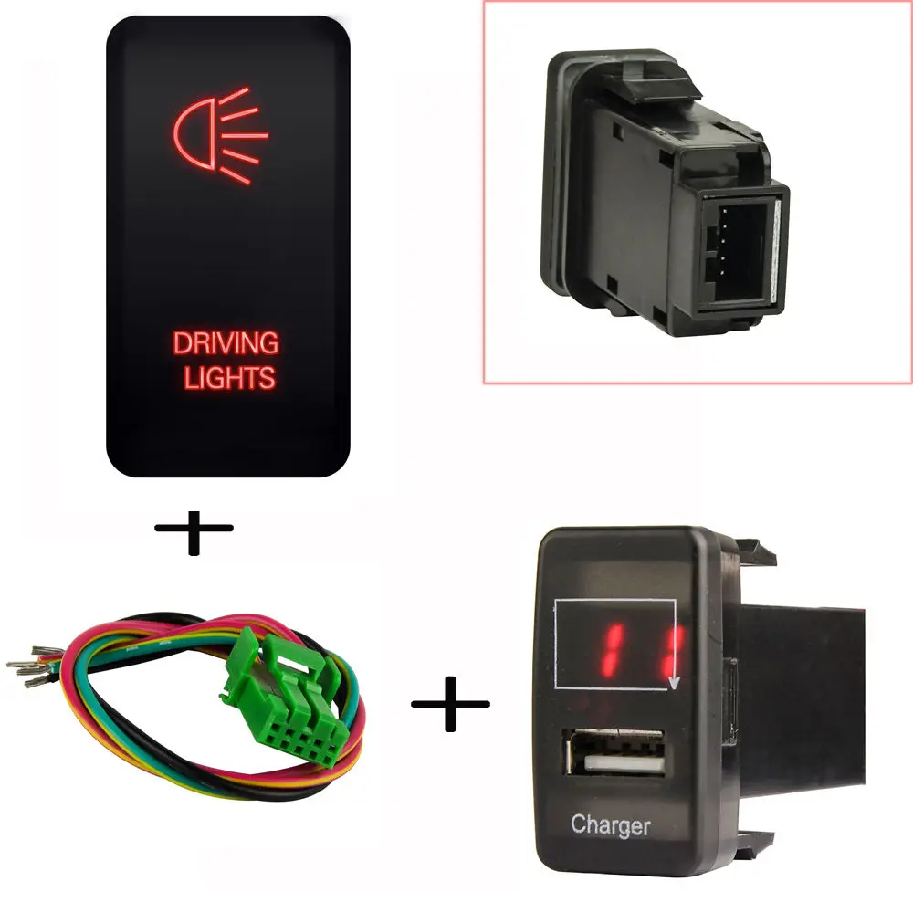Driving Light + USB Charger Voltmeter (1)