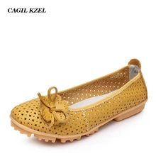 CAGILKZEL/ г.; летние женские туфли на плоской подошве; обувь из натуральной кожи; женские повседневные туфли-оксфорды без шнуровки на плоской подошве; водонепроницаемые мокасины для мам; Мокасины