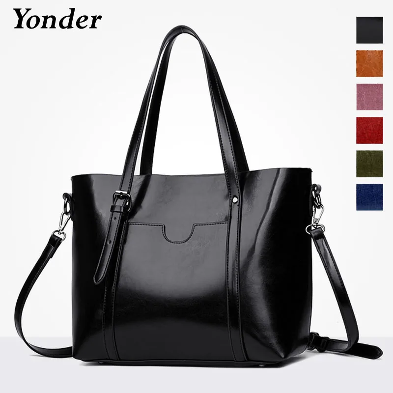 Yonder brand women genuine leather bag female shoulder bag with large capacity ladies handbag vintage cow leather tote bags real Yonder brand women genuine leather bag female shoulder bag with large capacity ladies handbag vintage cow leather tote bags real
