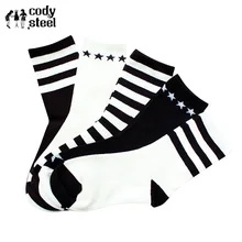 10 штук = 5 пара/лот, классические черные белые хлопковые женские носки, модные носки без пятки для женщин, повседневные носки для девочек