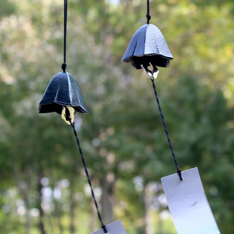 

Japanese Wind Chime Furin Lily Flower Shape Design Cast Iron Temple Praying Dream Catcher Gift