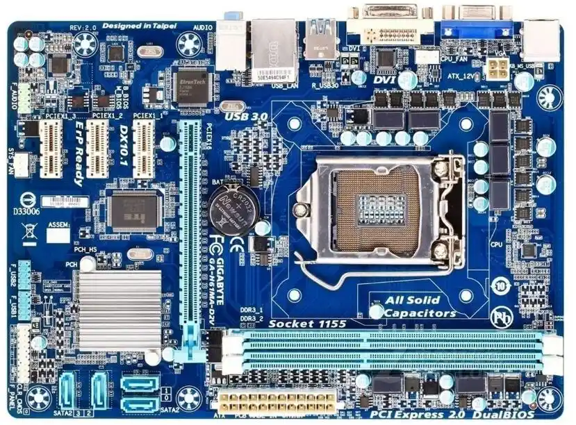 For Gigabyte Ga H61ma D2v Original Used Desktop Motherboard H61ma D2v H61 Socket Lga 1155 Ddr3 Micro Atx On Sale Motherboards Aliexpress