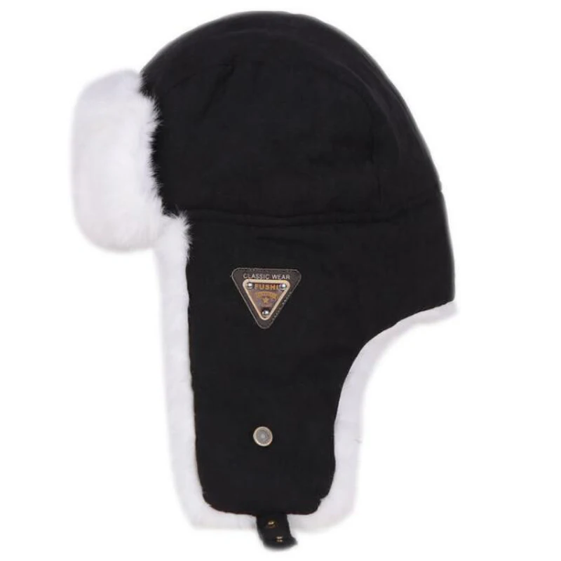 Зимняя шапка бомбер унисекс однотонная|bomber hat|bomber hats menrussian fur hat |