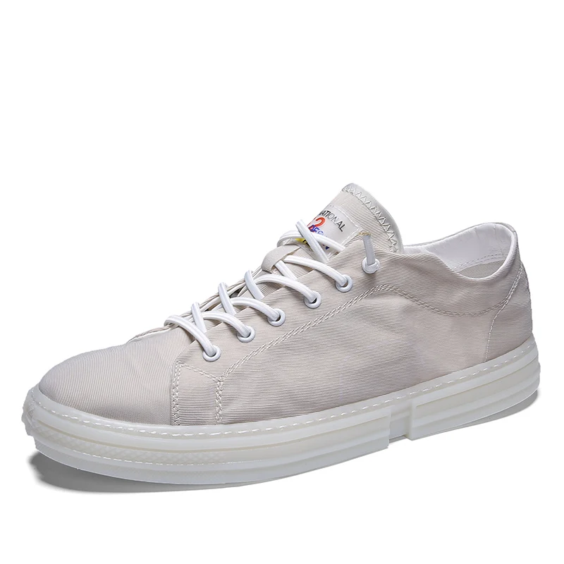 

Men Shoes Summer Casual Shoes Men's Breathable Canvas Sneakers Lace-Up Solid Color Outdoor Casual Work Shoes wild casual shoes 4