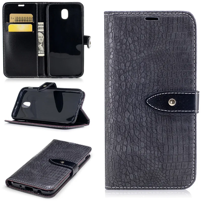 

Wallet Case For Capa Samsung Galaxy J530 J5 2017 European version Filp Cover Stand Crocodile Pattern PU Leather Phone Bags Cases