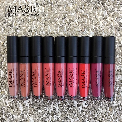 12pcs IMAGIC 12 шт./компл. губы комплект Редкие краска для губ матовая помада Водонепроницаемый клубника длительный не красить блеск для губ - Цвет: 12pcs