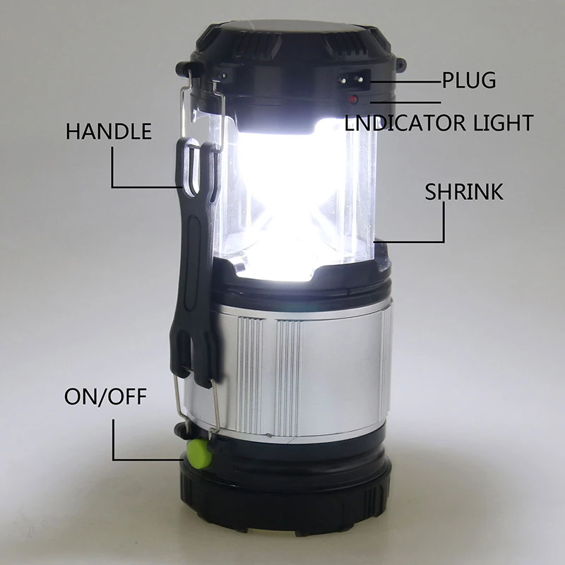 Multifunction Solar Zoom Camping Lamp Lantern Outdoor Energy Saving