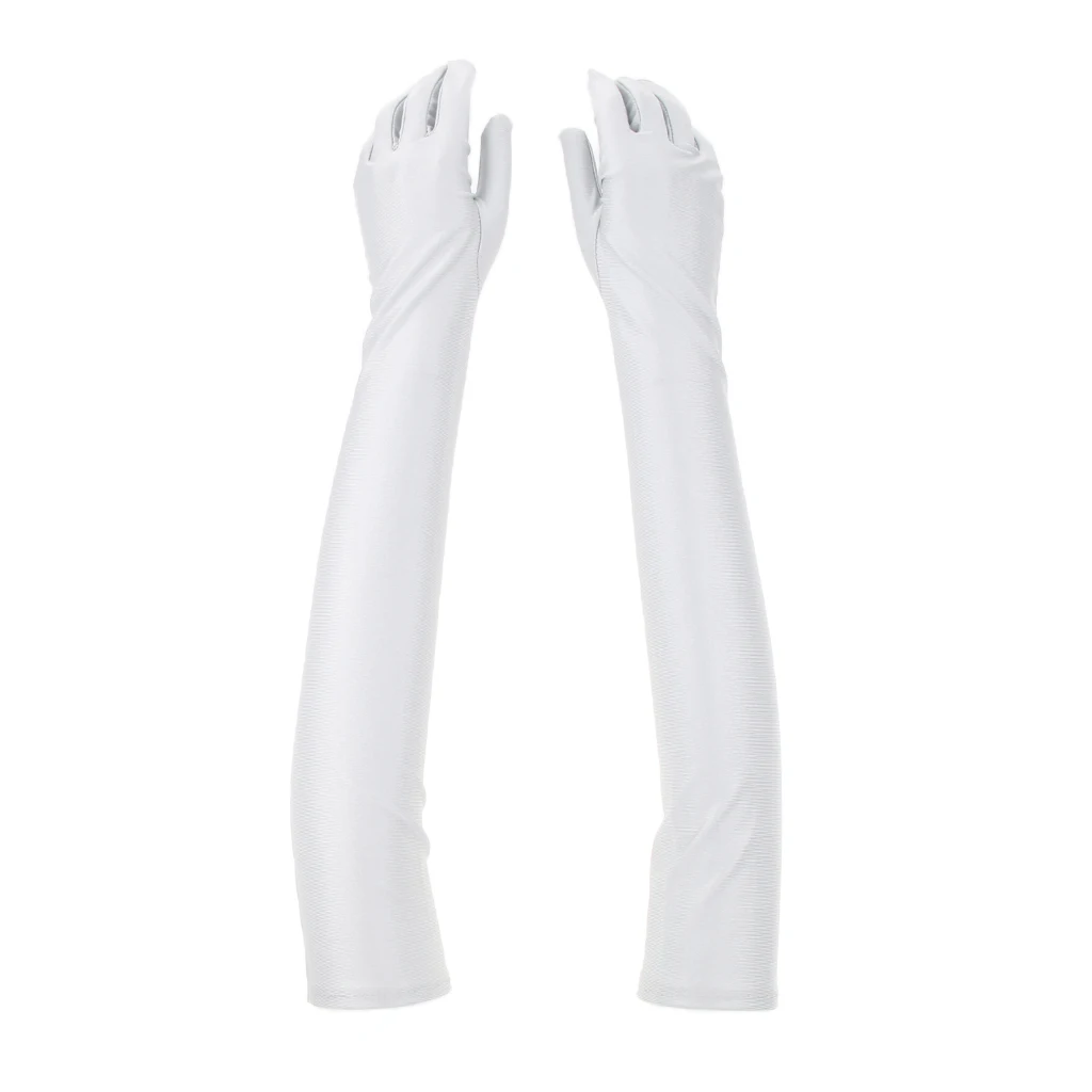 Женские Элегантные Вечерние перчатки на палец, вечерние длинные перчатки Opera 1920 s, солнцезащитные перчатки для сценического шоу - Цвет: Gray