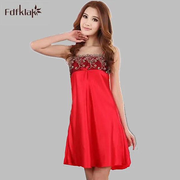 

Summer Sexy Nightdress Women Silk night Gown Sleepwear For Women Ladies Sleepwear Sleep Shirts Nightdress Women's Nightwear E166