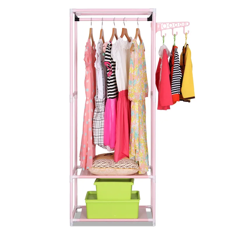Long Coat Racks Drying Rack Balcony Folding Mobile Floor