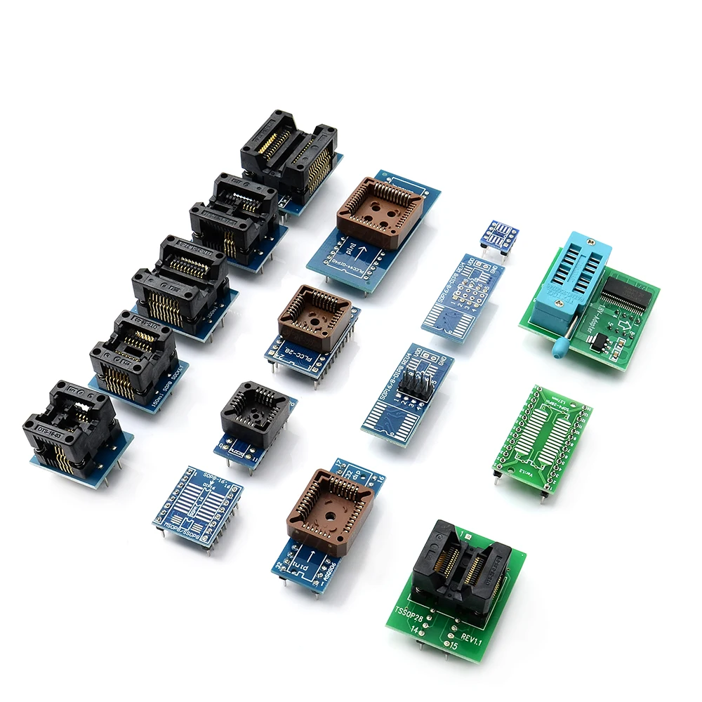 TL866II плюс универсальный программатор+ 17 адаптеров+ SOP8 IC клип Высокая скорость TL866 Flash EPROM программатор инструмент для программирования