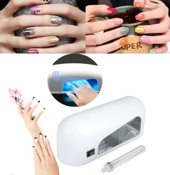 

1Pcs 9W 110V/US 220V/UK/EUR 220V/AU Plug White UV Nail Art Lamp Polish Dryers Lamp Gel Acrylic Curing Light Spa Kit Tools
