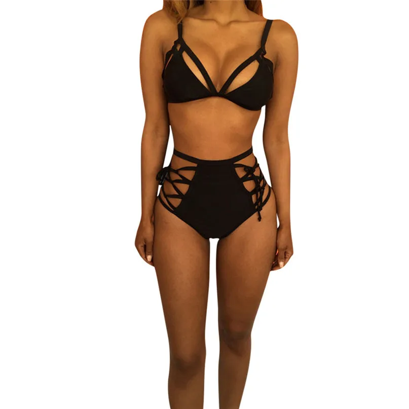 New Sexy Wire Free Bikinis Strips Bandage Women Swimwear Swimsuit Push Up Bikini Set Cutout Beach Bathing Suits Swim Wear #J20 (4)