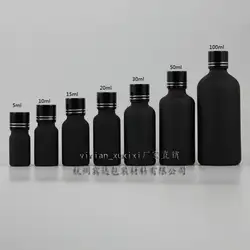 5 мл черный матовый Стекло Эфирные масла бутылки с черной алюминиевый колпачок. Эфирные масла контейнер