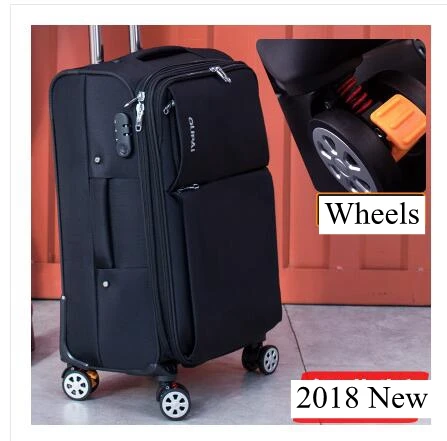 Оксфорд Спиннер чемоданы багаж чемодан для путешествий мужские дорожные сумки на колесиках для путешествий чемодан на колесиках Сумки на колесиках - Цвет: Black