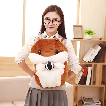 

1 Pcs Children Kids Girl Backpack Schoolbag Gift Plush Hamster Cute for School New