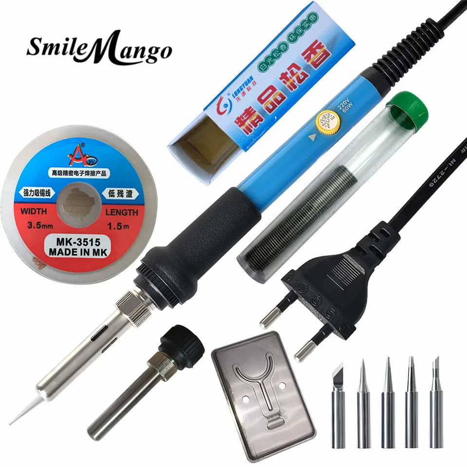 

2017 60W 220V EU Electric Adjustable Temperature Welding Solder Soldering Iron Rework Repair Tool With
