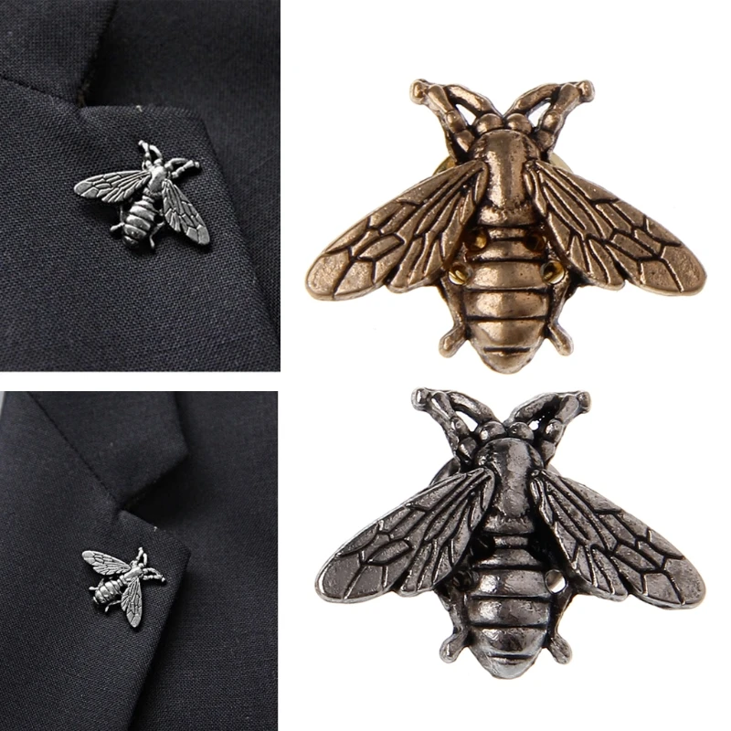 عالية الجودة خمر لطيف النحل الحشرات دبابيس دبابيس بروش الذهب والفضة صغيرة الجدة للرجال النساء دعوى الموضة مجوهرات